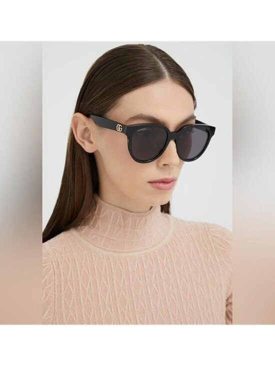 New - GUCCI Black Round Ladies Sunglasses GG1002SK 002 56 main image 12